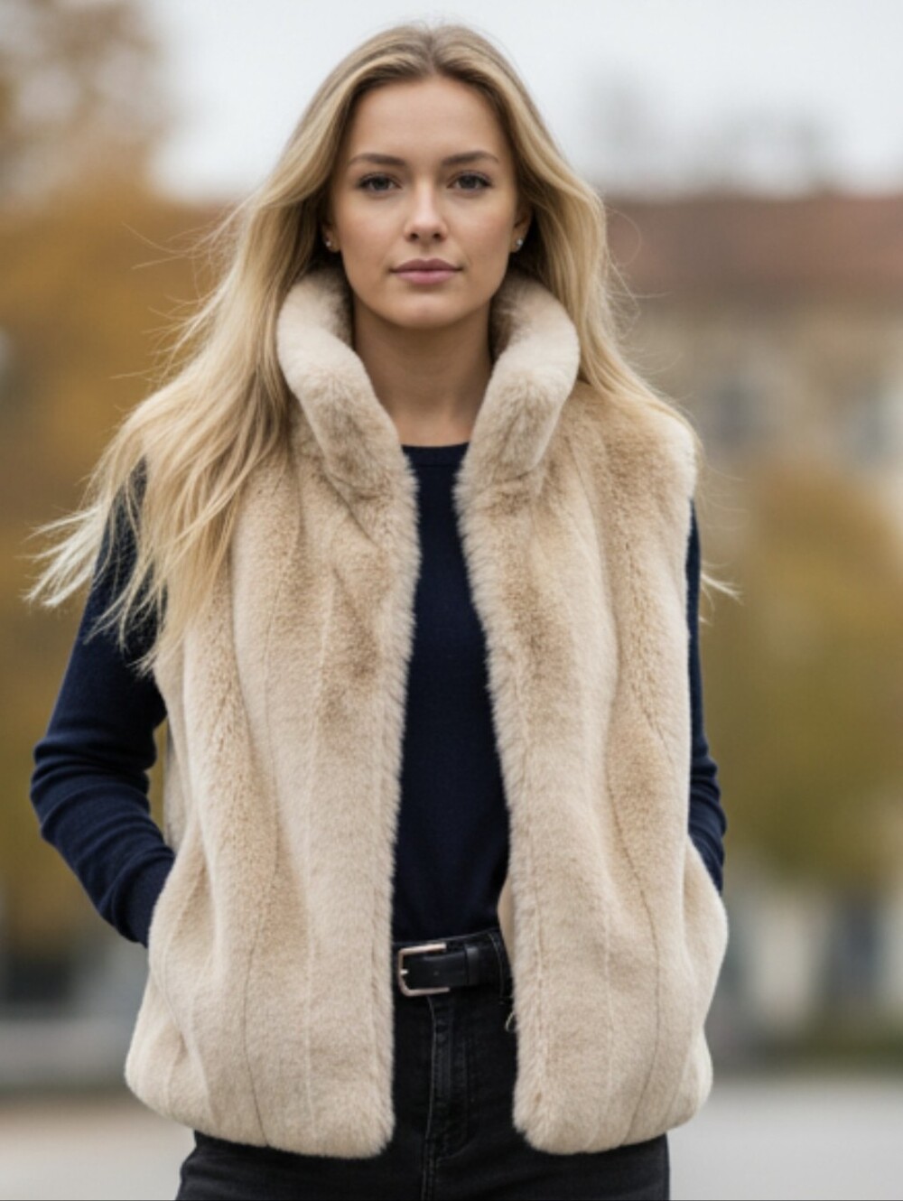 Kristen Blake faux fur fully reversible vest